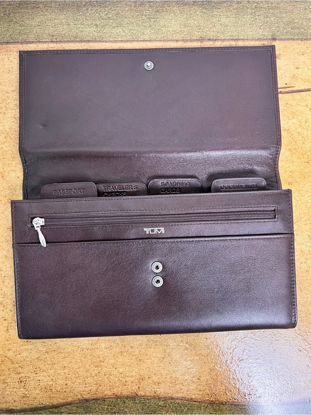 Tumi brown leather